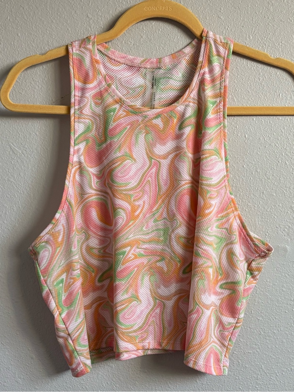Outdoor Voices Mesh Colorful Cropped Tank Top Small Athletic Running Gym Shirt